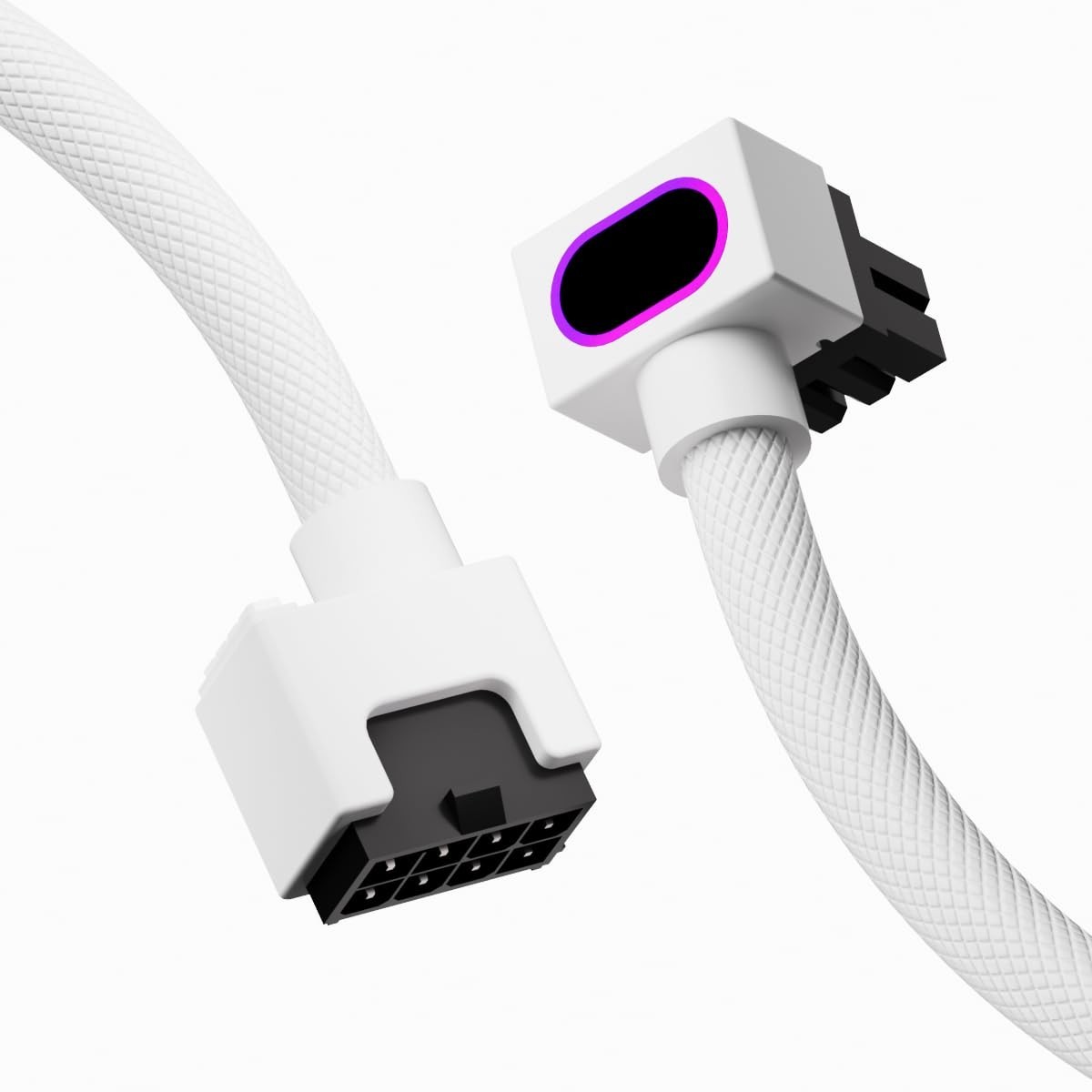 “ARGB 8PIN GPU Extension Cable 30CM, 18AWG Right-Angle Design, Male-Female Conne