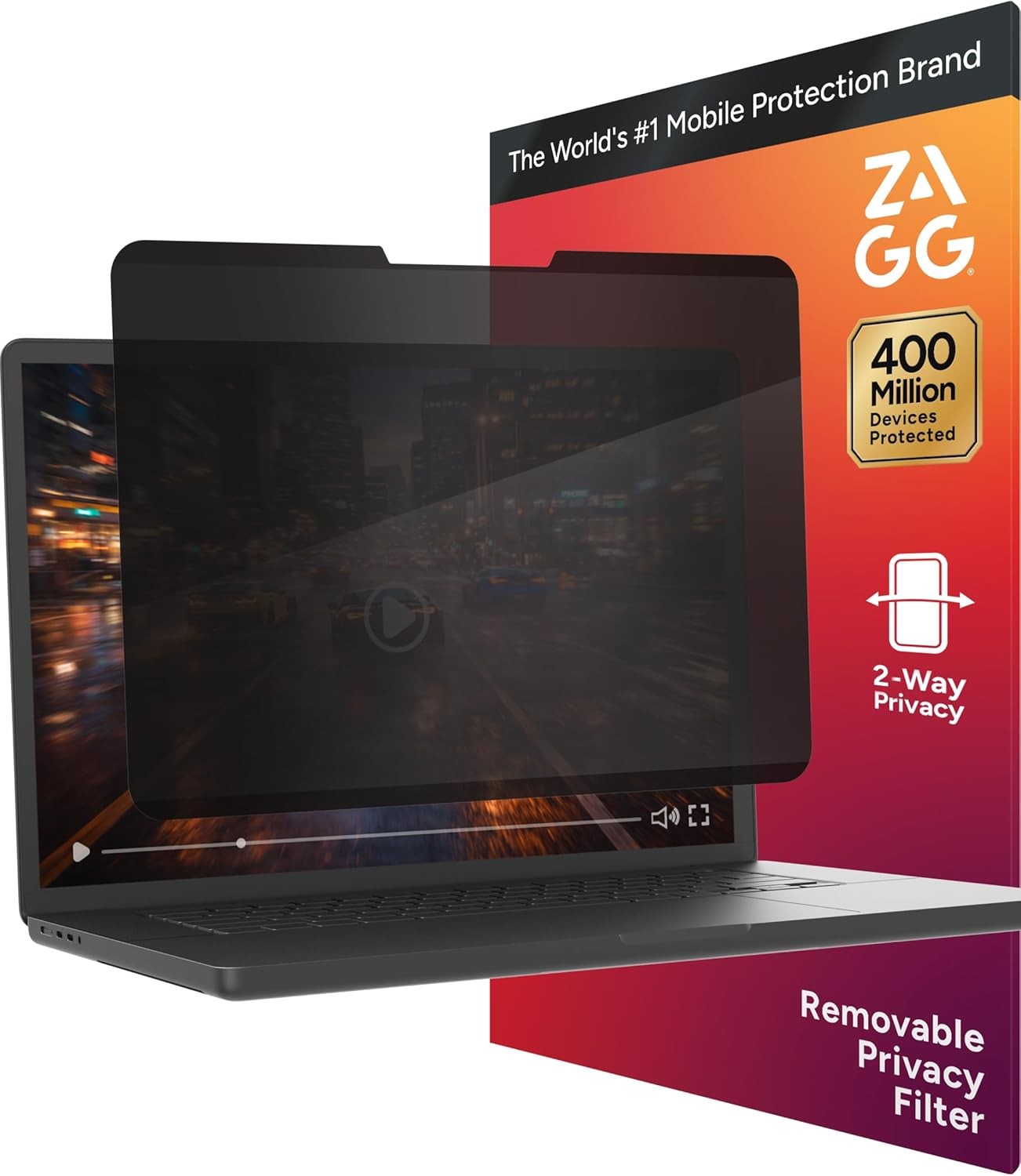 ZAGG 14-Inch Universal Laptop Privacy Filter – Removable Magnetic 4-Way Screen F