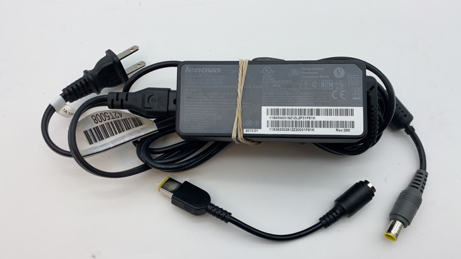 Genuine Lenovo 65W 20V 3.25A AC Power Supply Round Tip + Square Slim Tip Adapter