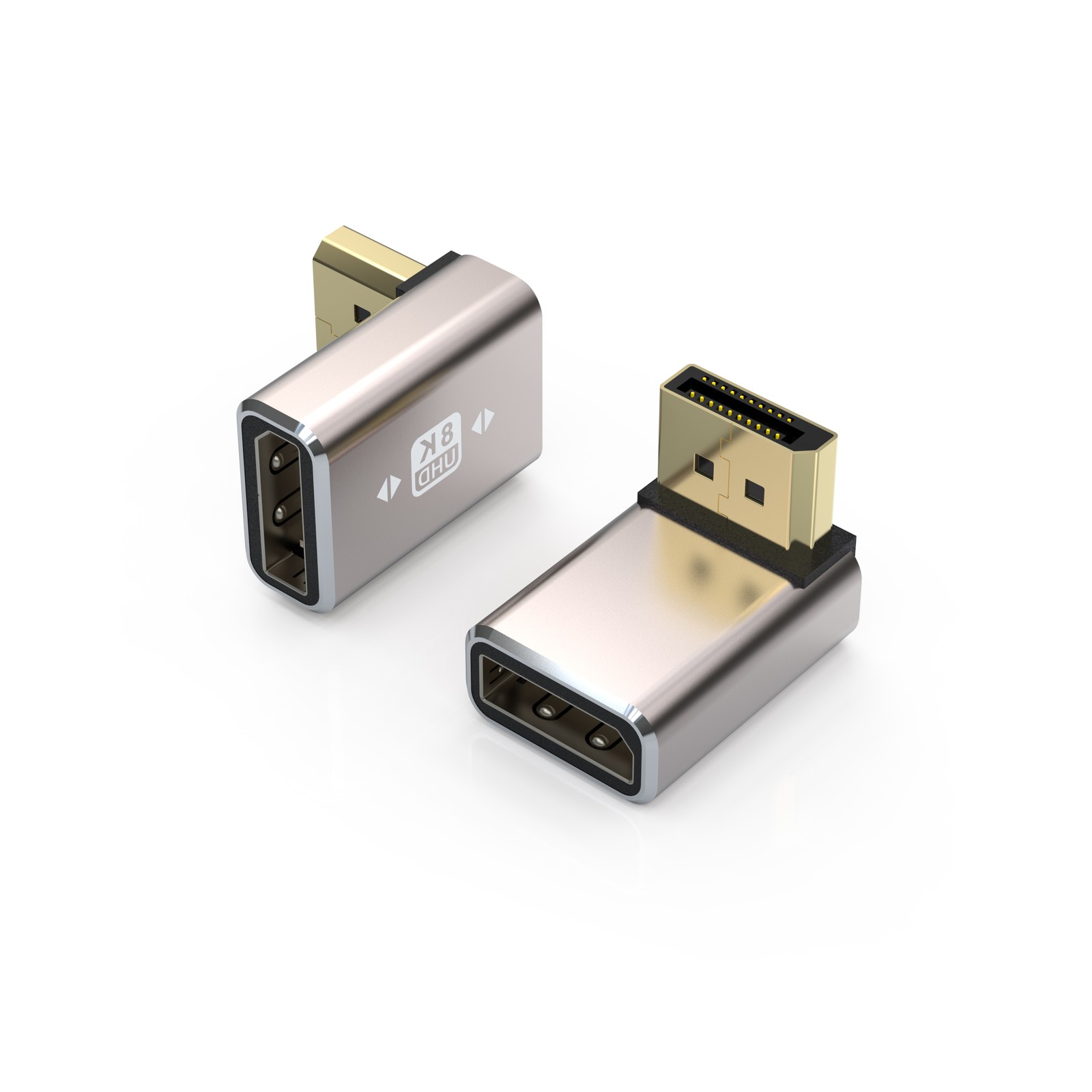 8K DisplayPort Converter Right Angle DP Male to Female Adapter for TV PC Laptop