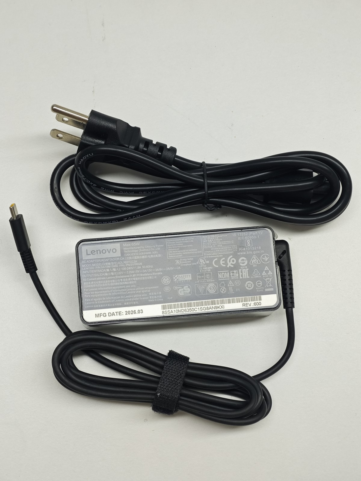 1x Genuine 65W USB C Type C AC Adapter Charger ADLX65YDC2A Lenovo ThinkPad Yoga