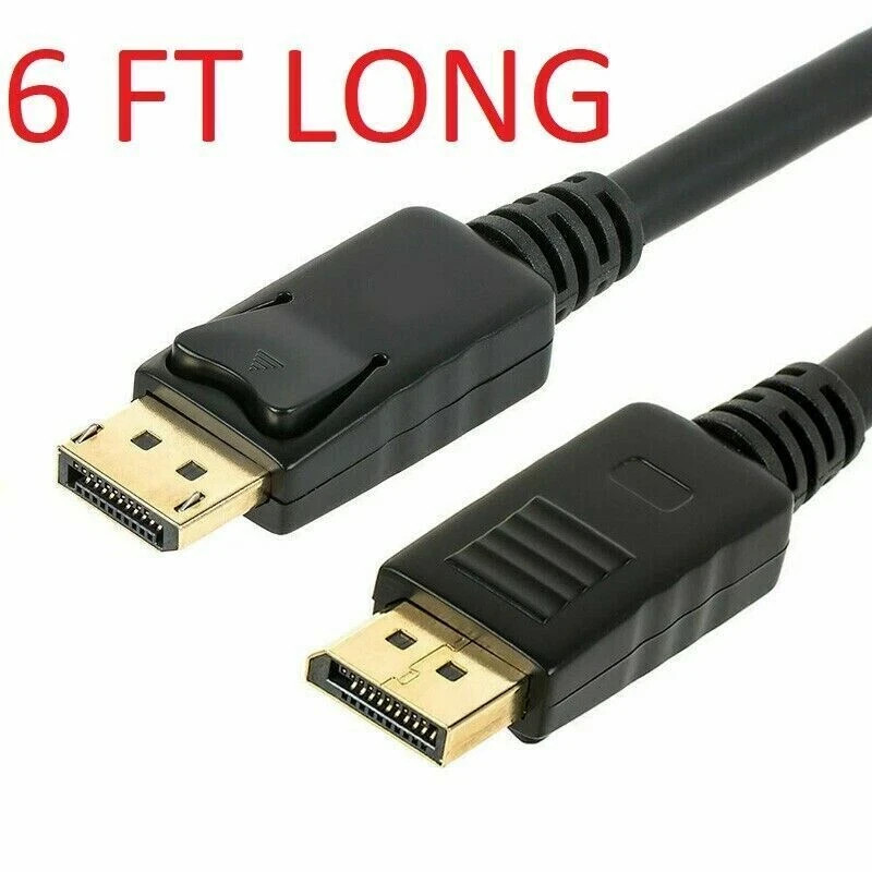 LOT Display port to Display Port DP Male to Male Cord 4K HD w Latches 6/10/15FT