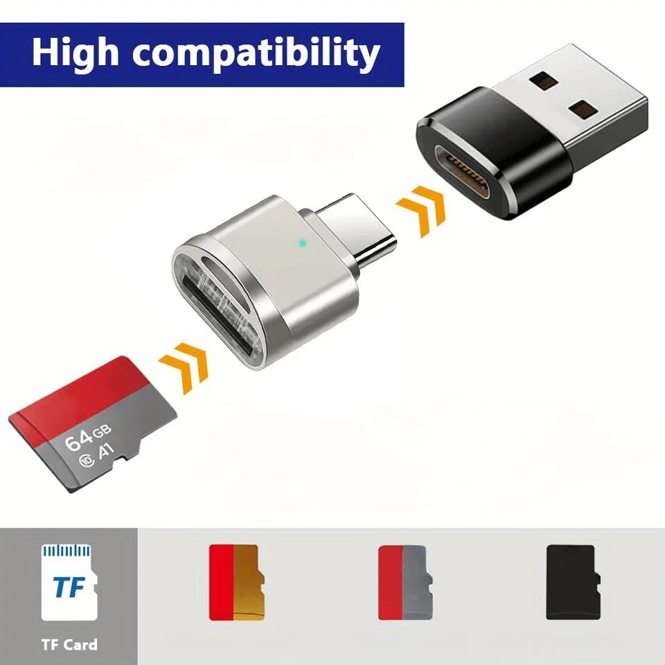 Type C To Micro SD TF Card Reader OTG USB Adapter Converter For Samsung Phone