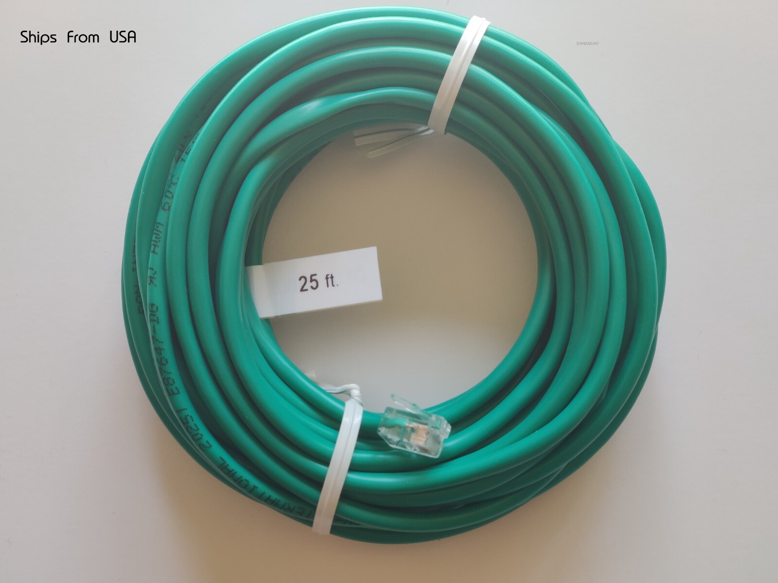 25ft. RJ11 RJ12 Green DSL Telephone Data Cable for AT$T, CenturyLink, EarthLink