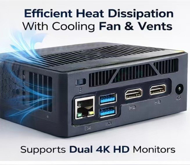 Mini Desktop PC Intel Inside Dual HDMI Small Form Factor Office Home Computer
