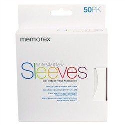 100g Memorex White Paper Sleeves CD/DVD Window with Flap Lot