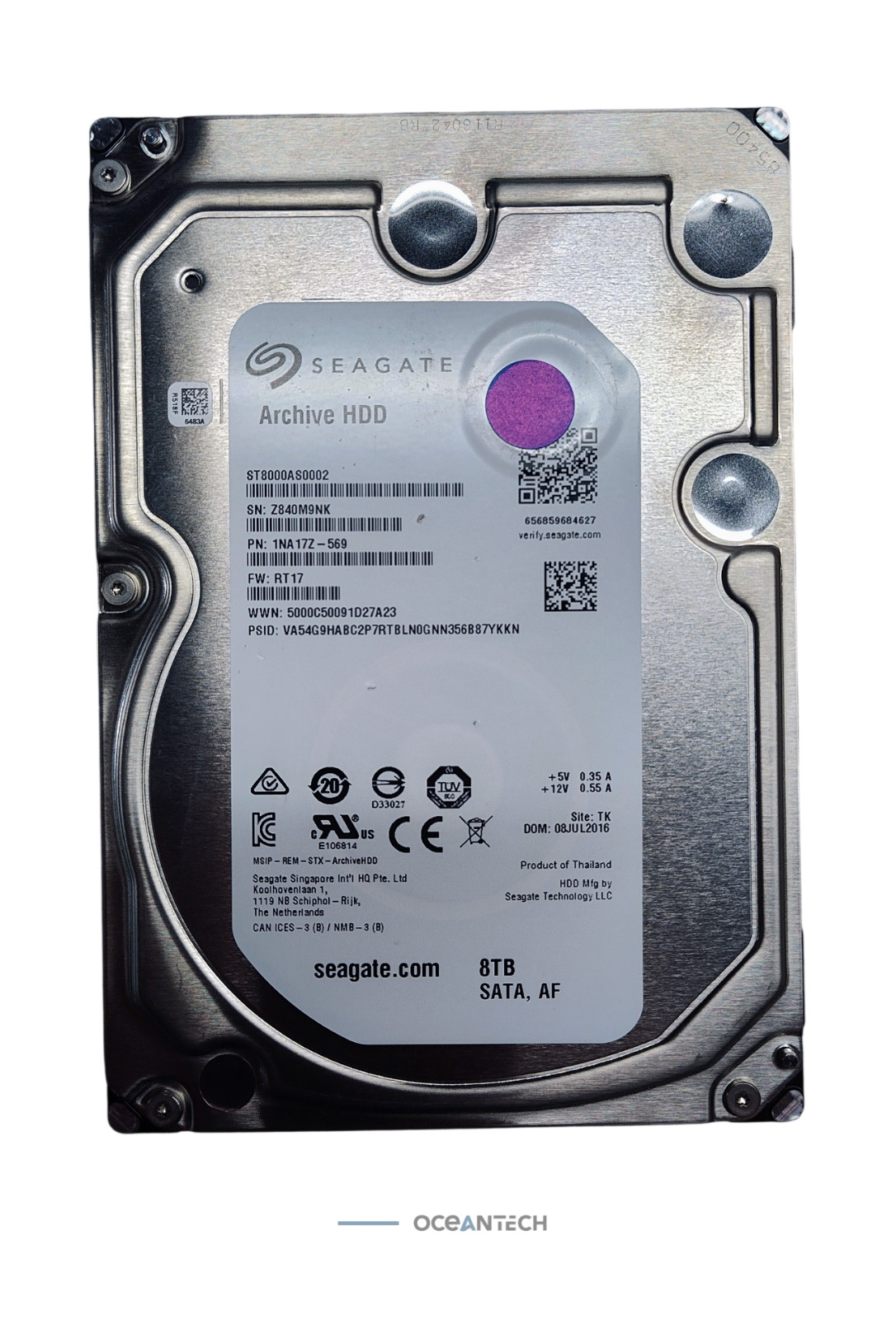 Seagate ST8000AS0002 Archive HDD 8TB SATA 3.5″ Hard Drive Grade B