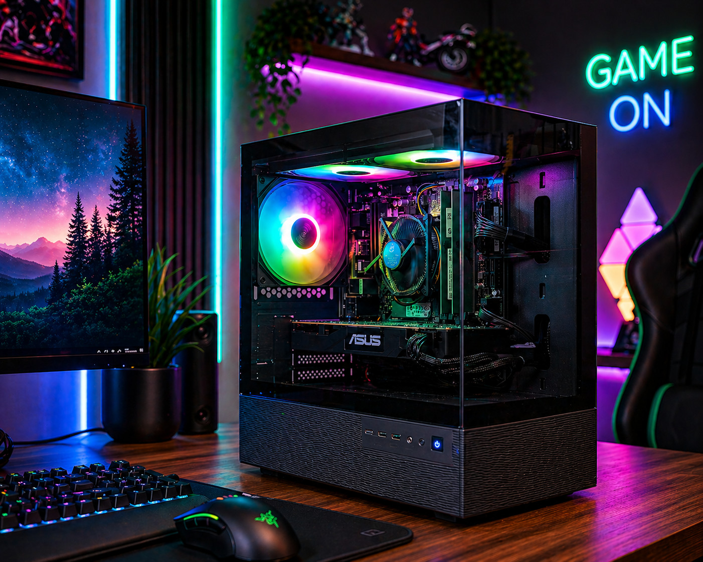 ARGB Gaming Desktop i7 PC Up to 64GB RAM 1TB SSD RTX 4060 Win11 Wifi