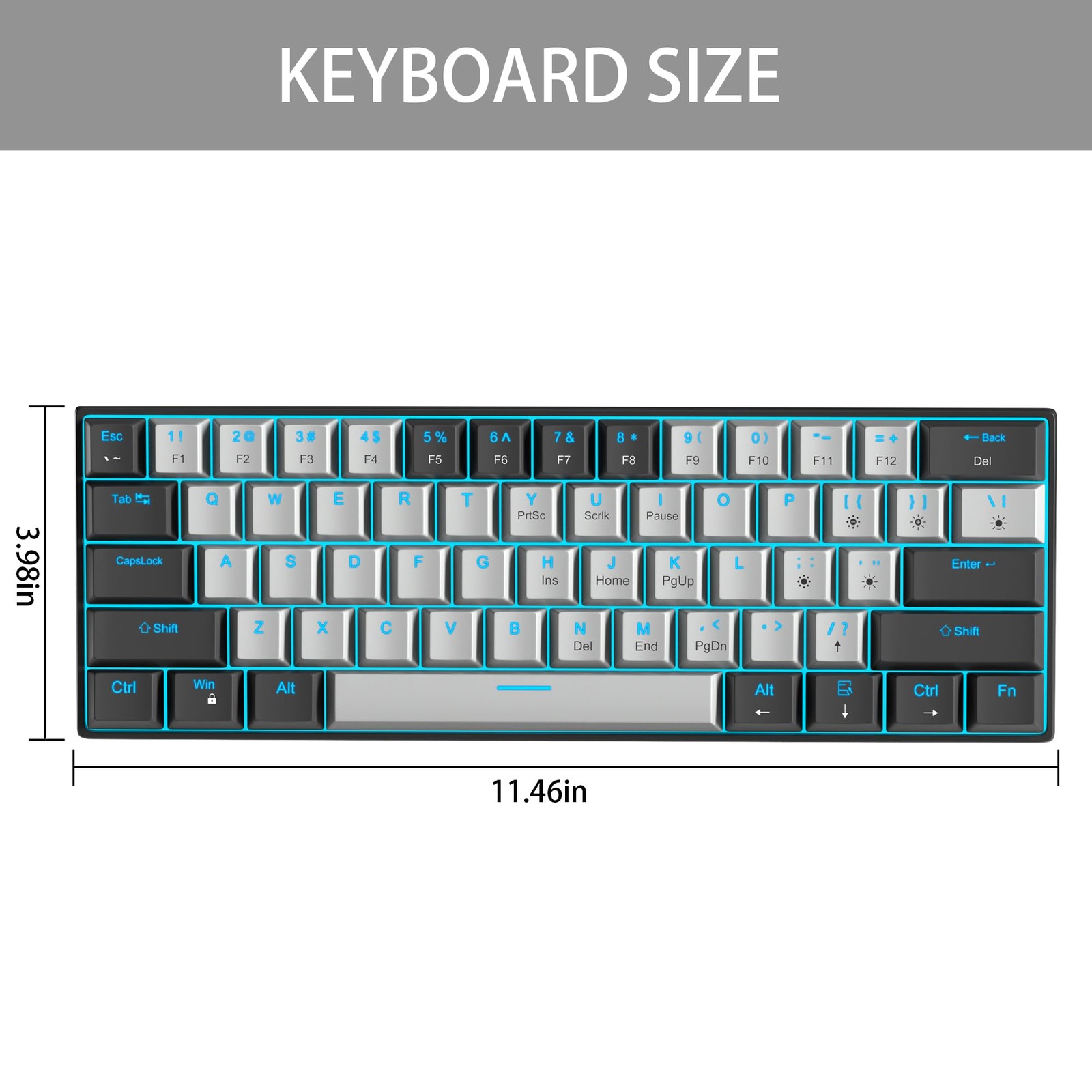 60% Mechanical Gaming Keyboard,Mixed Color Keycaps Gaming Keyboard with Click…