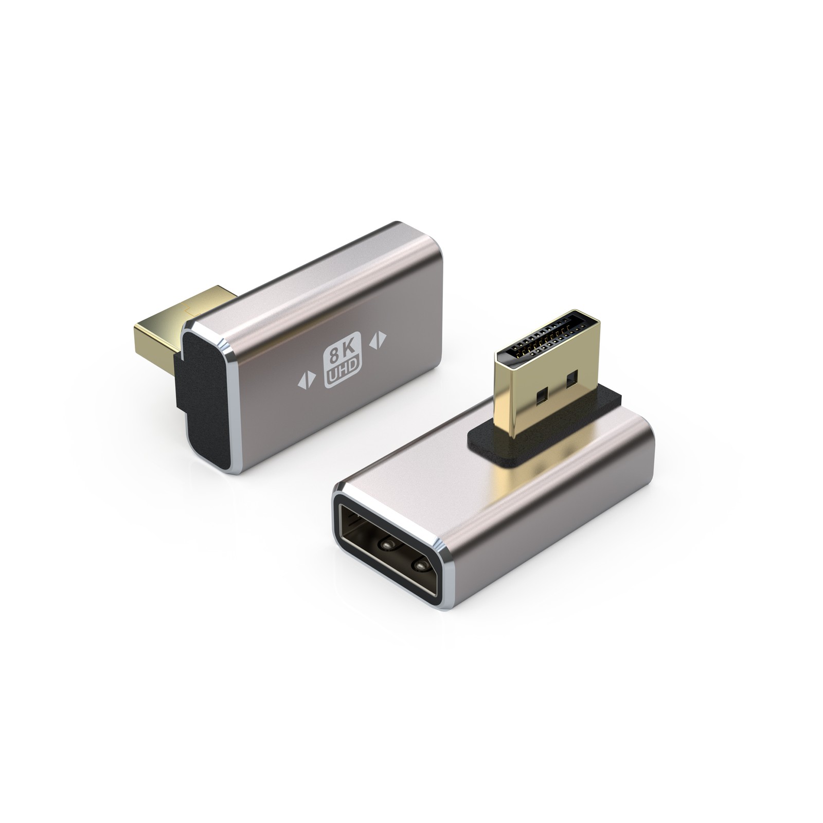 8K DisplayPort Converter Right Angle DP Male to Female Adapter for TV PC Laptop
