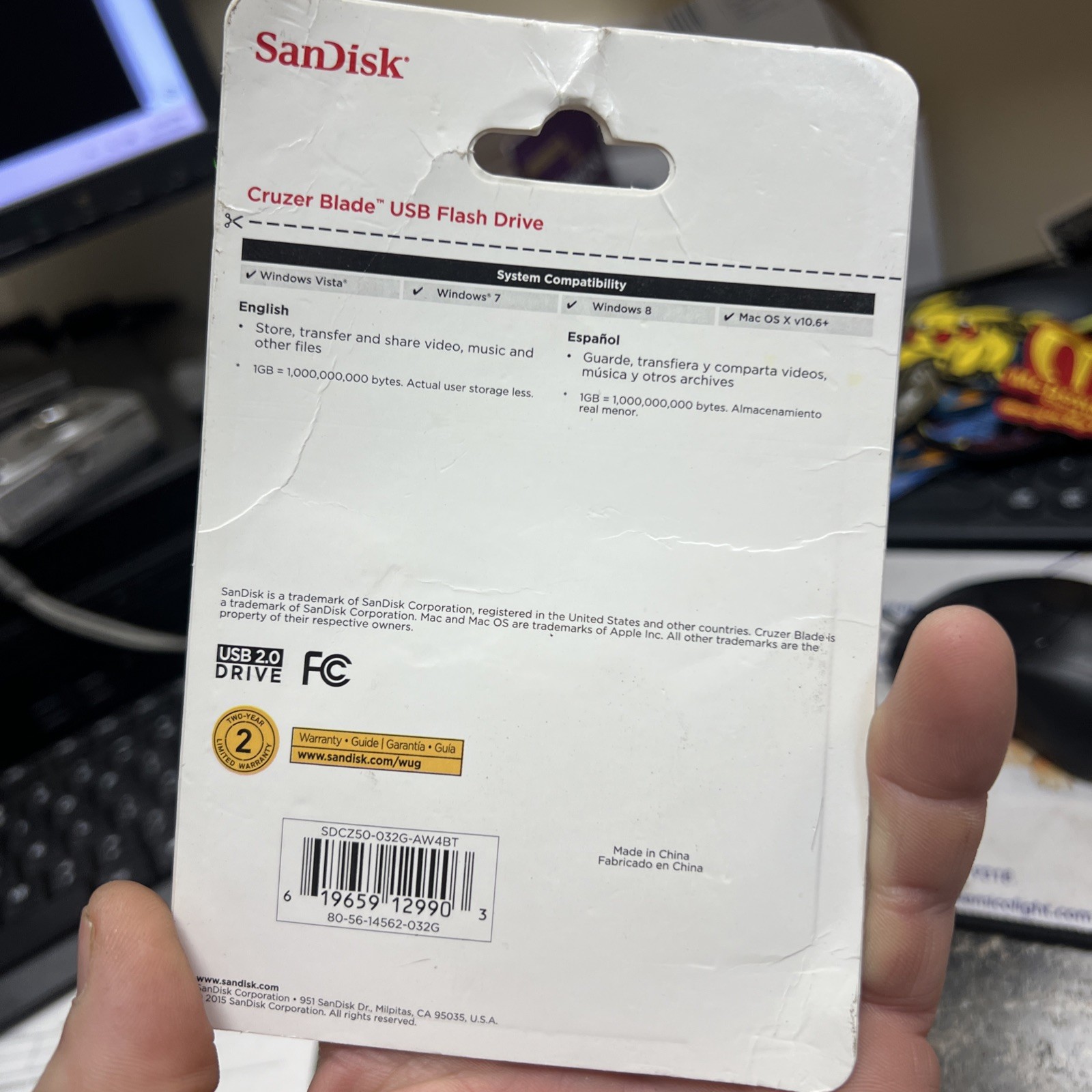 Cruzer Blade USB Flash Drive (SanDisk, 32 GB, 2018) Brand New/Sealed!