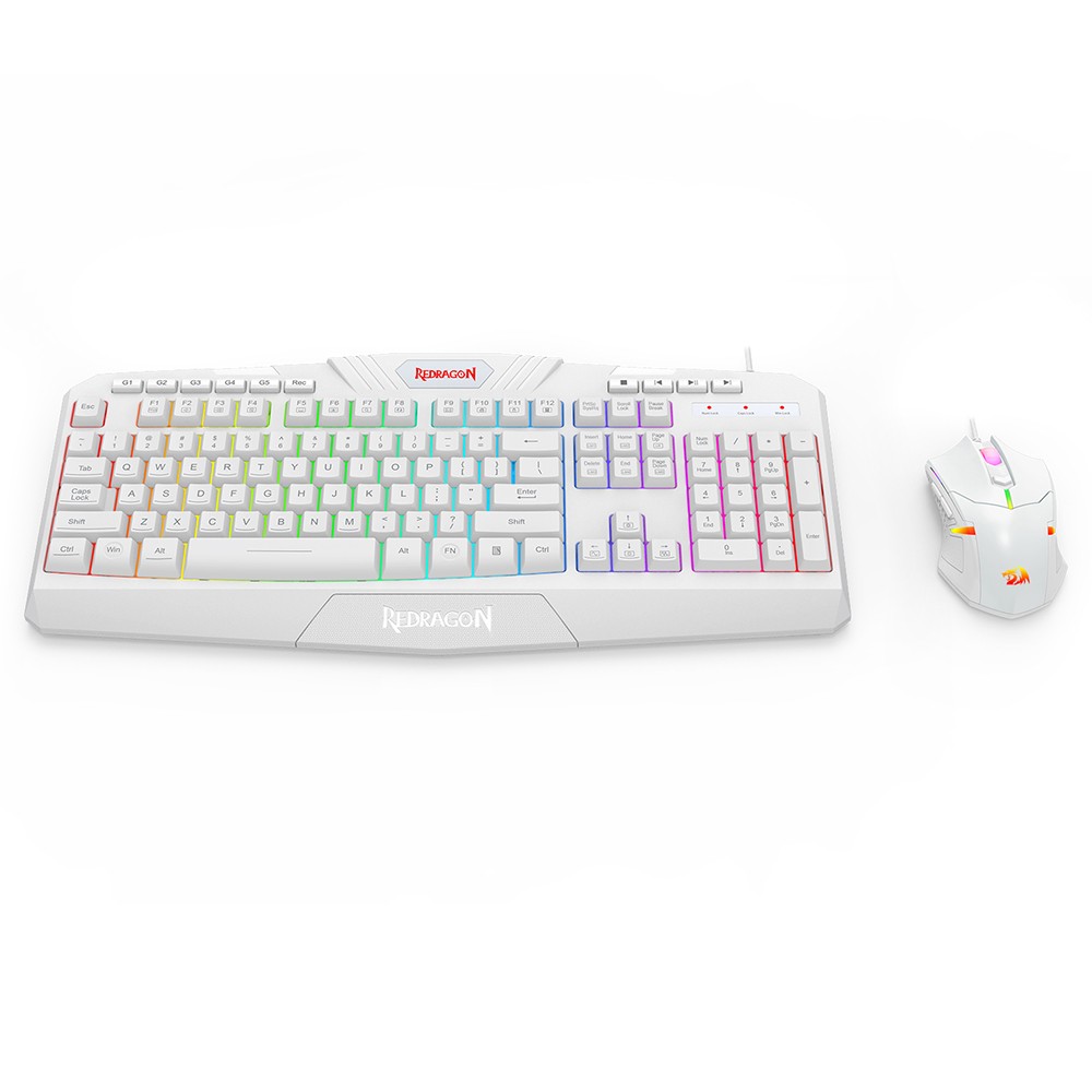 REDRAGON S101W-1 Wired RGB Backlit Gaming Keyboard+Mouse Combo,Multimedia Keys