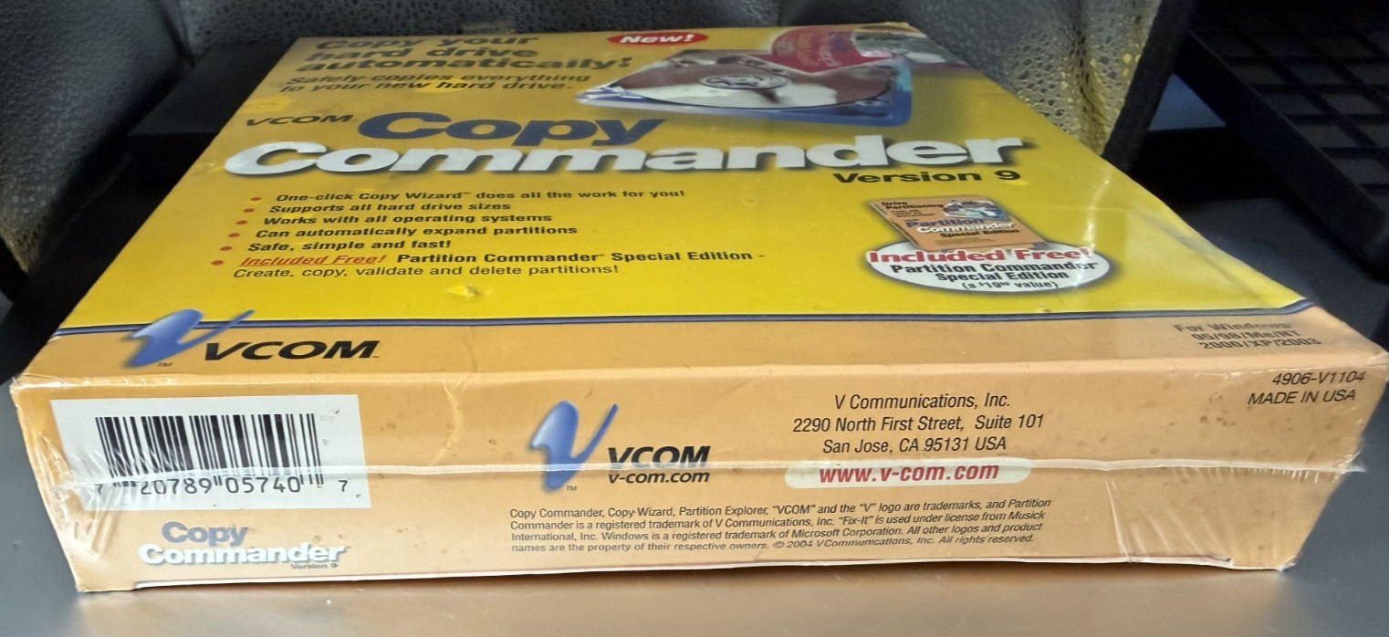 VCOM Partition Commander V9 PC Software New Sealed Retail Box