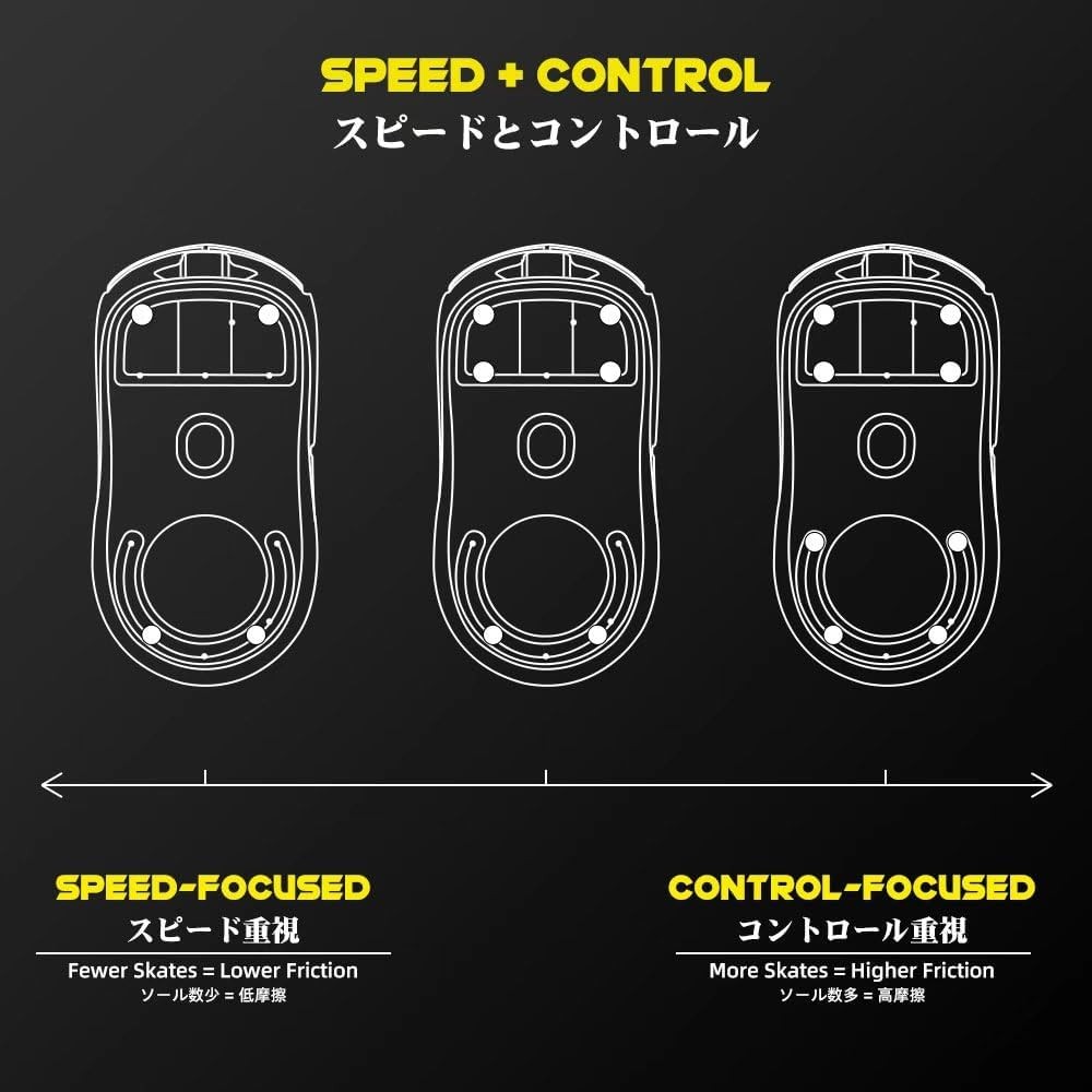 Mouse Skates for Glass Mousepads UHMWPE Universal Round Dots 6.5mm 40pcs Rounded