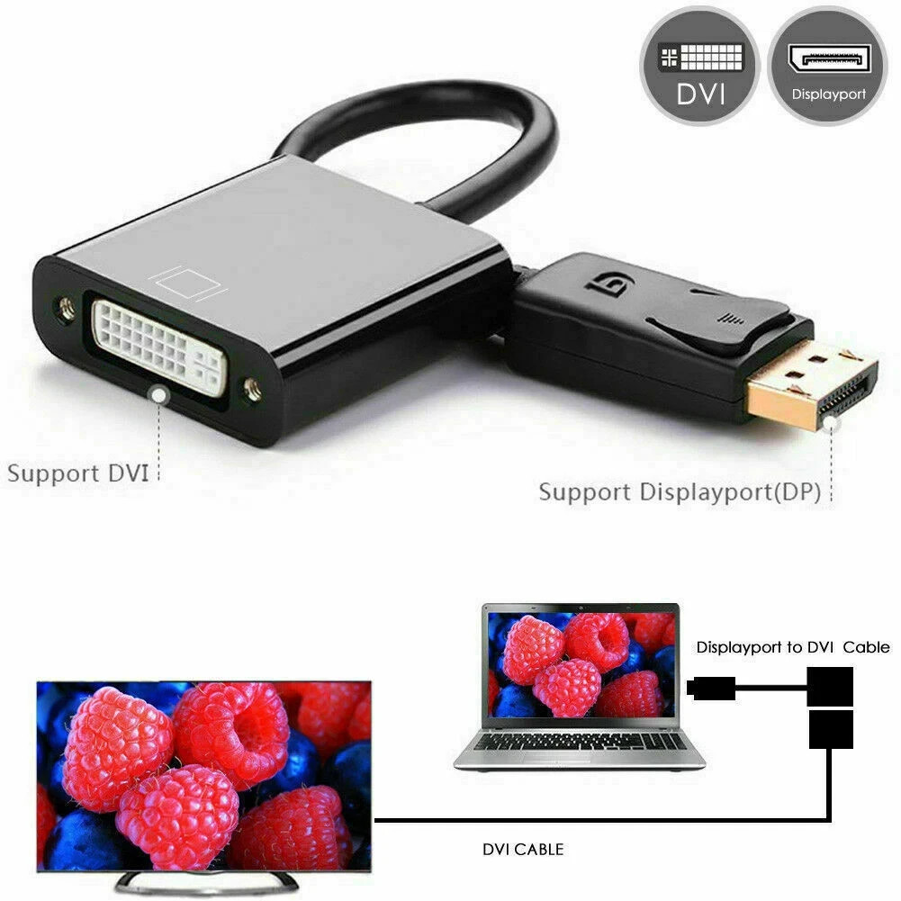 LOT NEW DisplayPort DP Male to DVI Female Adapter Cable Converter for Laptop PC