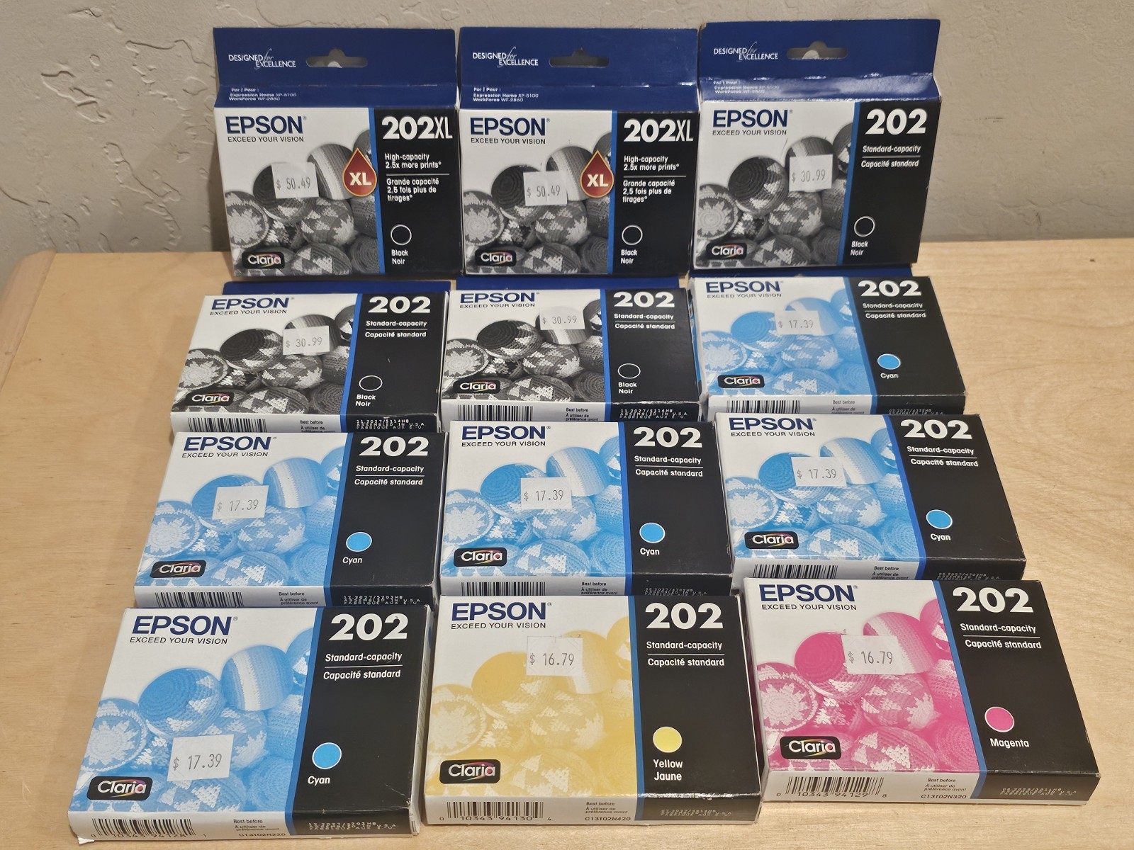 LOT 11 Epson 202XL Ink & 202 STANDARD OEM Sealed Genuine EXP 2026