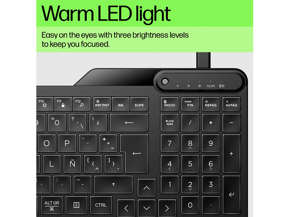 HP 400 Backlit Wired Keyboard