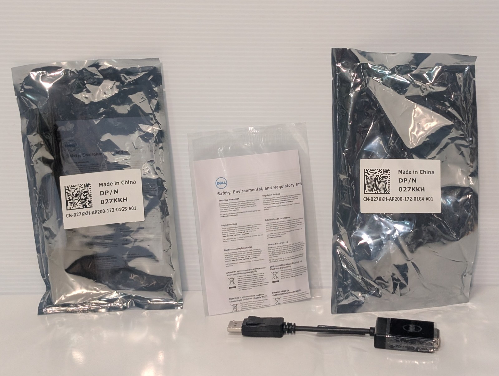 Lot of 4 Dell Adapter  Converter Dongles, (Qty 2) 857GH and (Qty 2) 027KKH