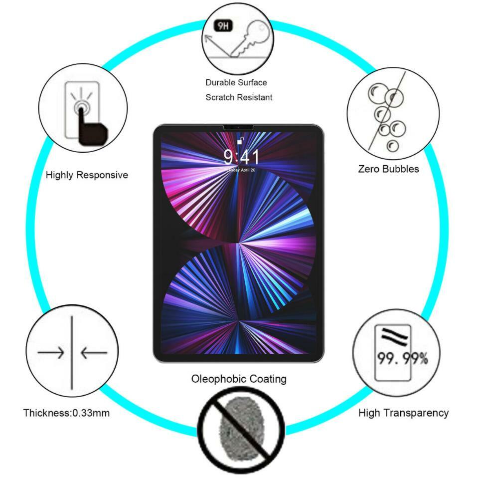 2-Pack For iPad Air 4 (2020) 10.9”/4th Gen HD Tempered Glass Screen Protector