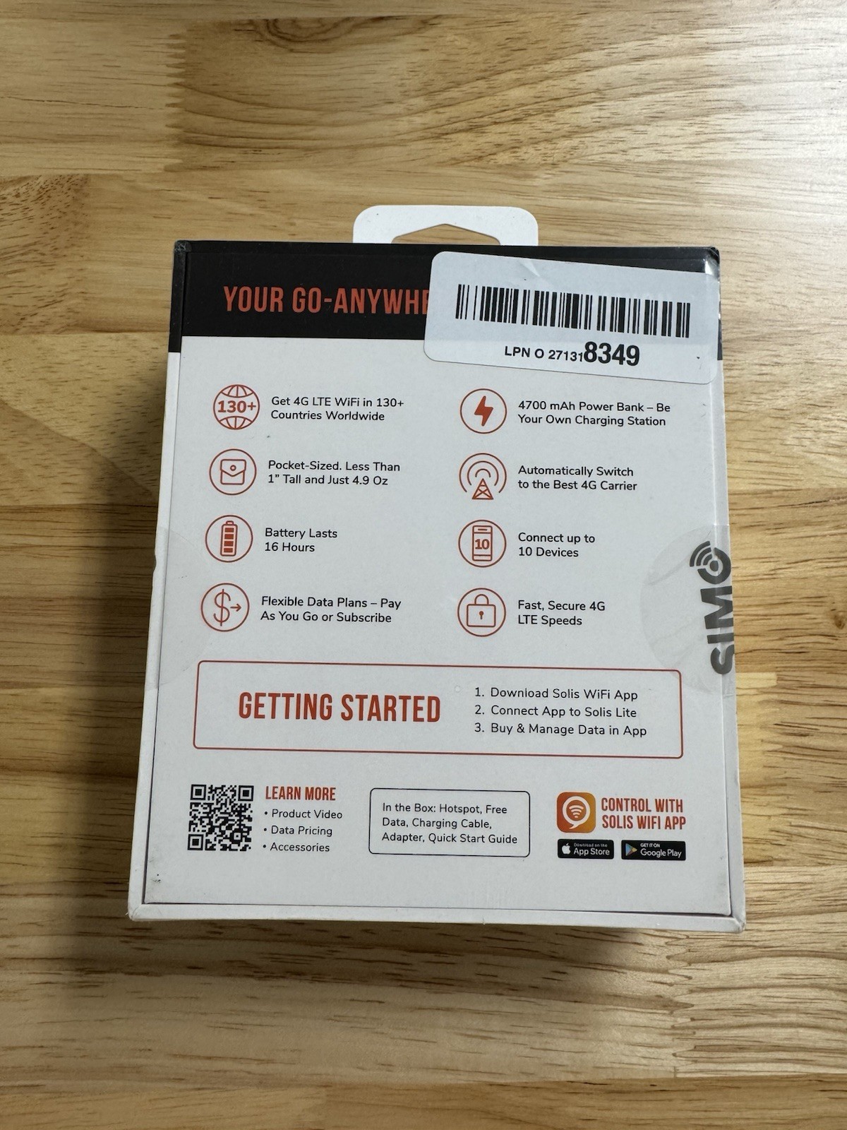SIMO Solis Lite 4G LTE WiFi Mobile Hotspot – Brand New Factory Sealed