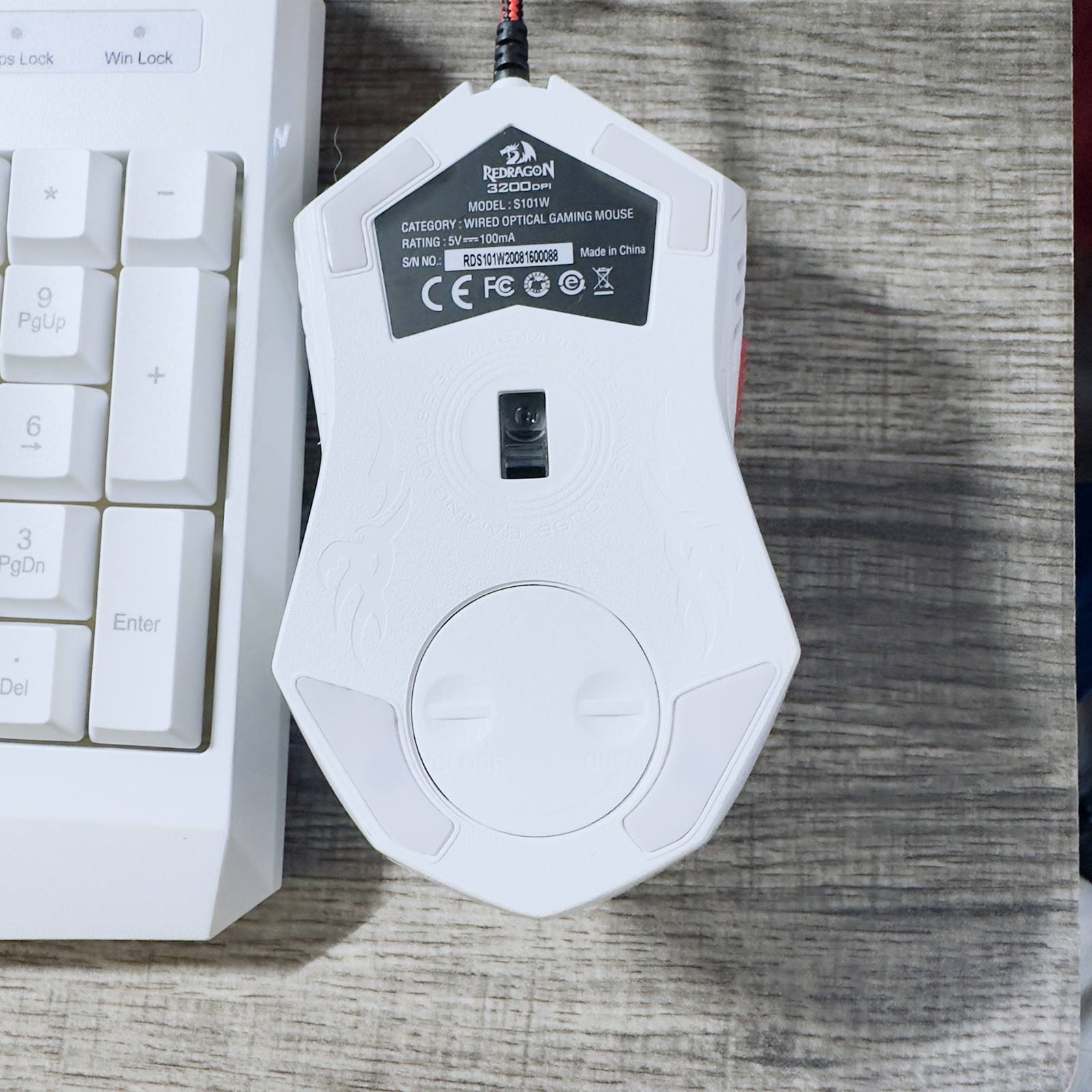 Redragon Gaming Essentials wired Keyboard/Mouse S101W 2 In 1 Set White
