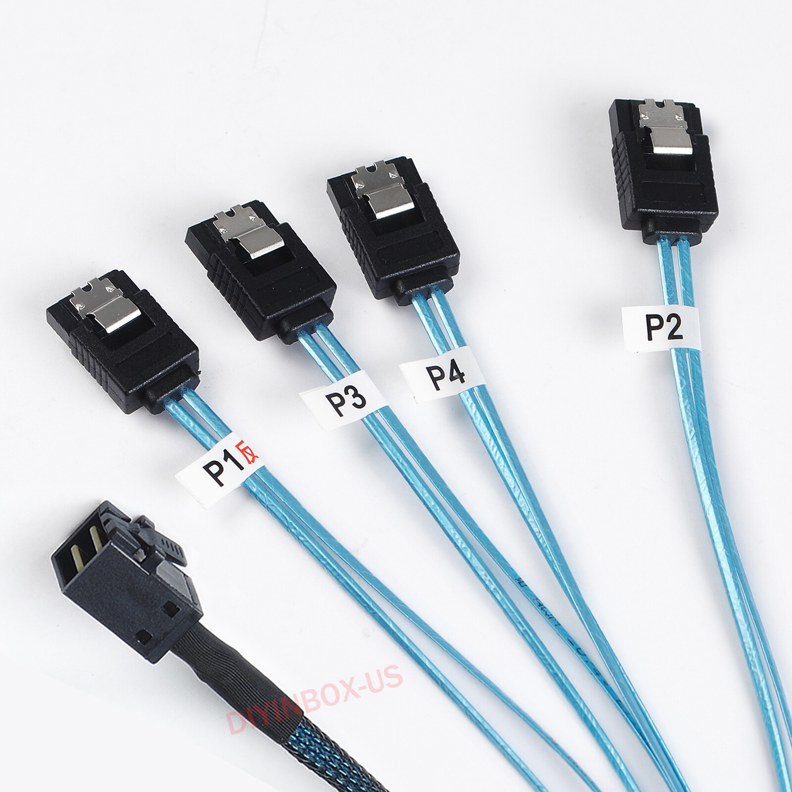 1-4pcs Mini SFF 8643 36pin to Mini 4X SATA 7Pin HD Reverse Breakout Cable 12Gb/s