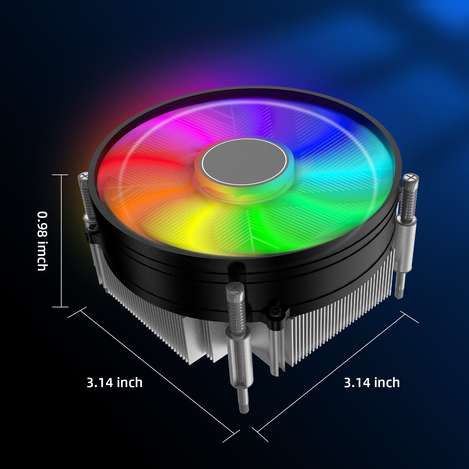 80mm RGB CPU Cooler PC Computer Silent Fan with Heatsink for Intel & AMD System