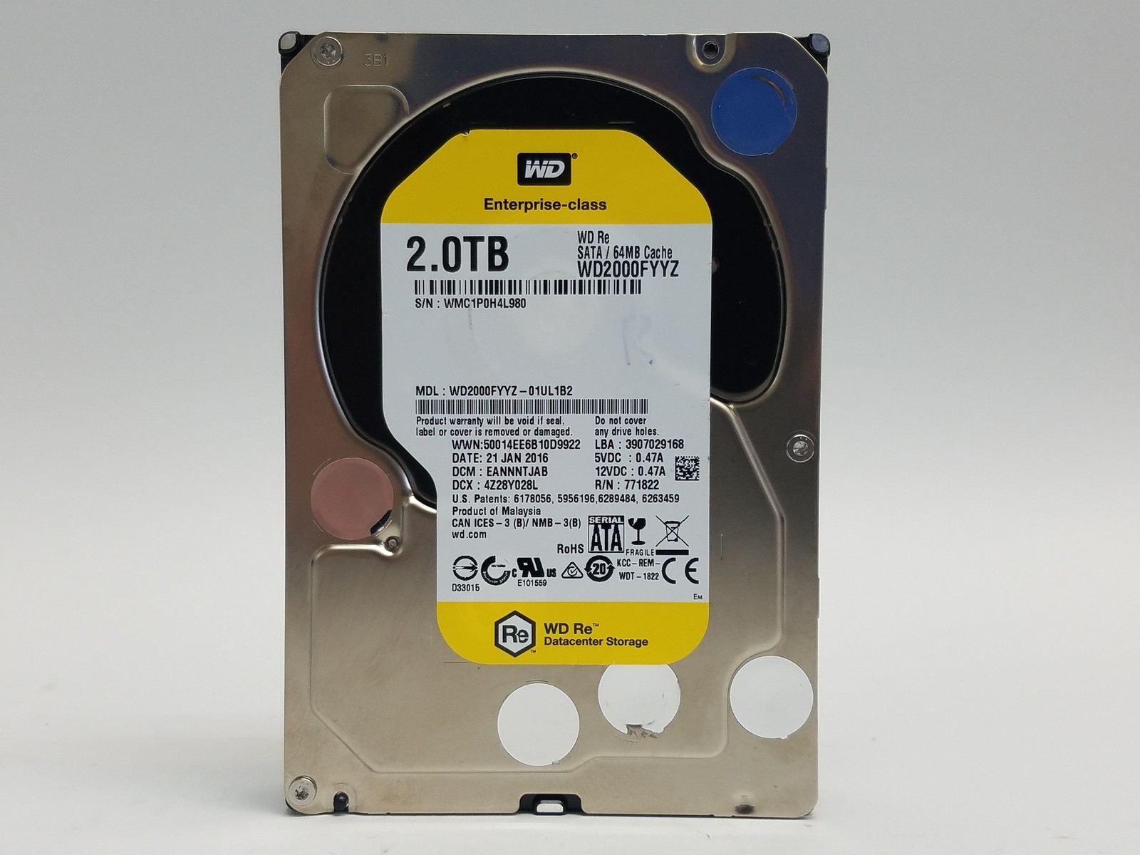 Western Digital WD2000FYYZ WD RE 2TB 3.5″ SATA III Enterprise Hard Drive