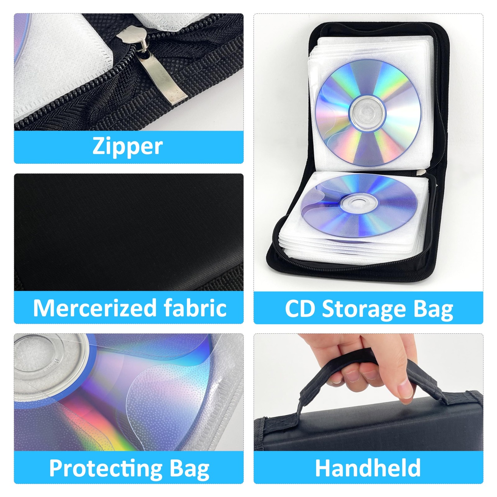 YILAG DVD Case CD Storage,40 Capacity Cases Holder Medium, 40 Black