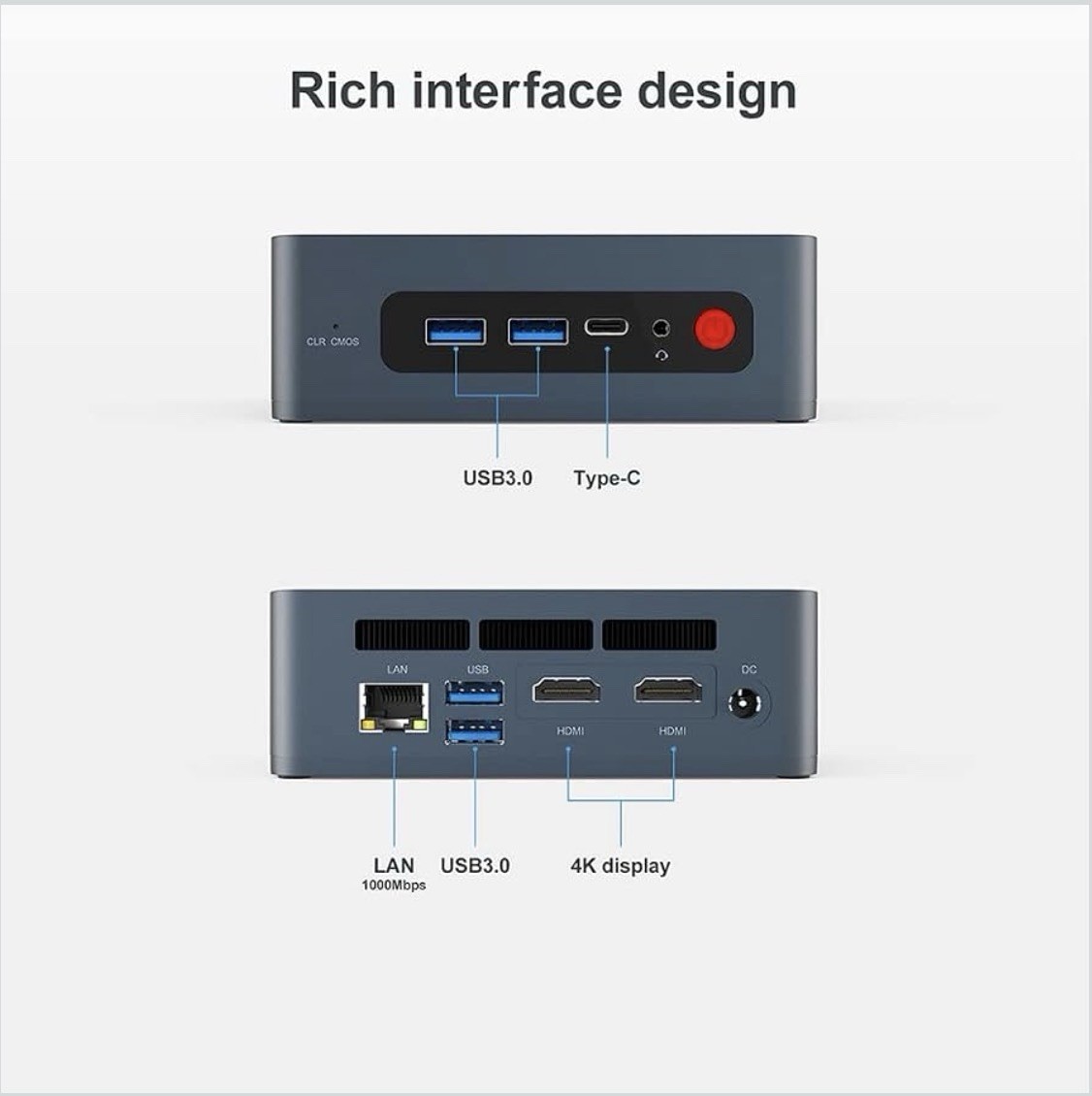 Beelink SEi8 Mini PC Intel Core i3-8109U 16GB RAM 500GB NVMe SSD Windows 11
