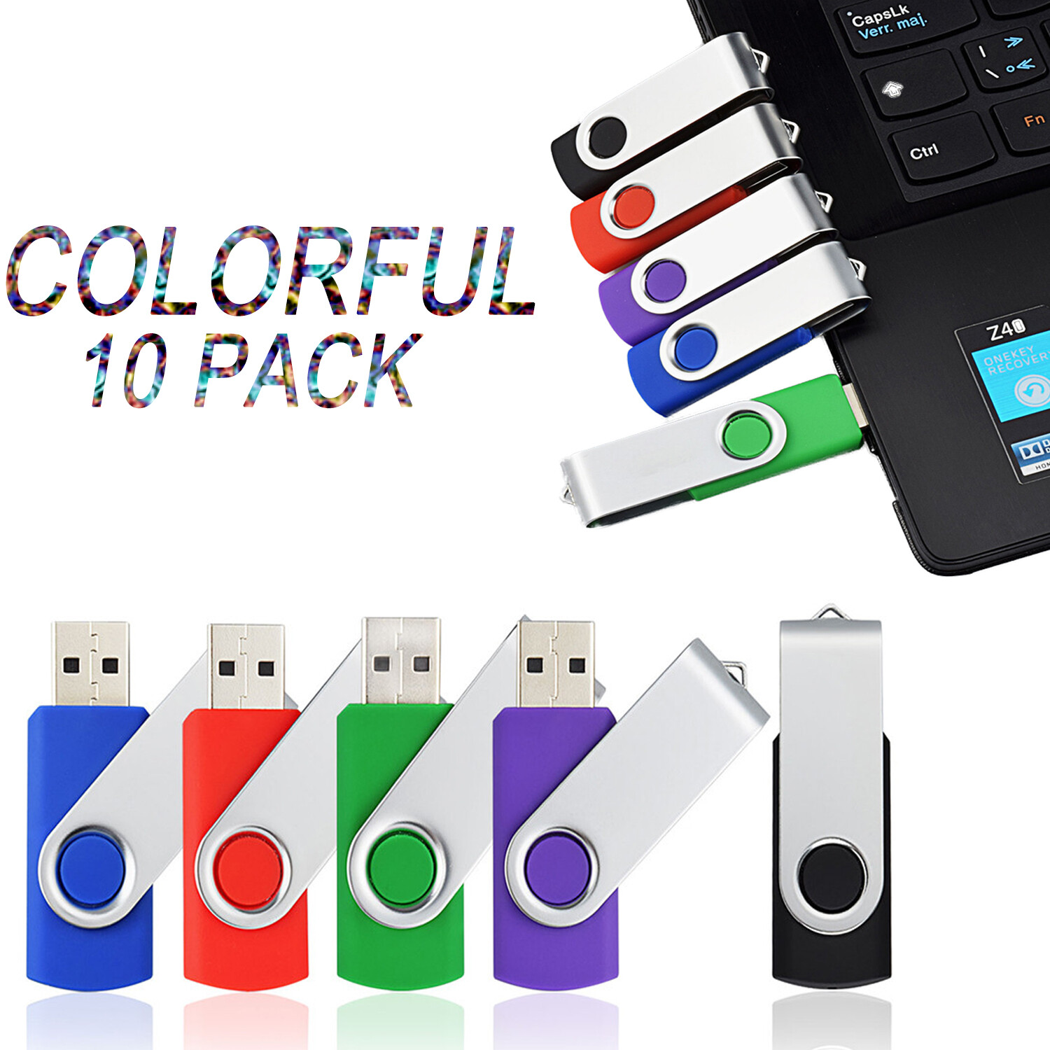 5/10Pack 1G 2G 4G 8G 16GB Swivel USB 2.0 Flash Pen Drive Folding Memory Sticks