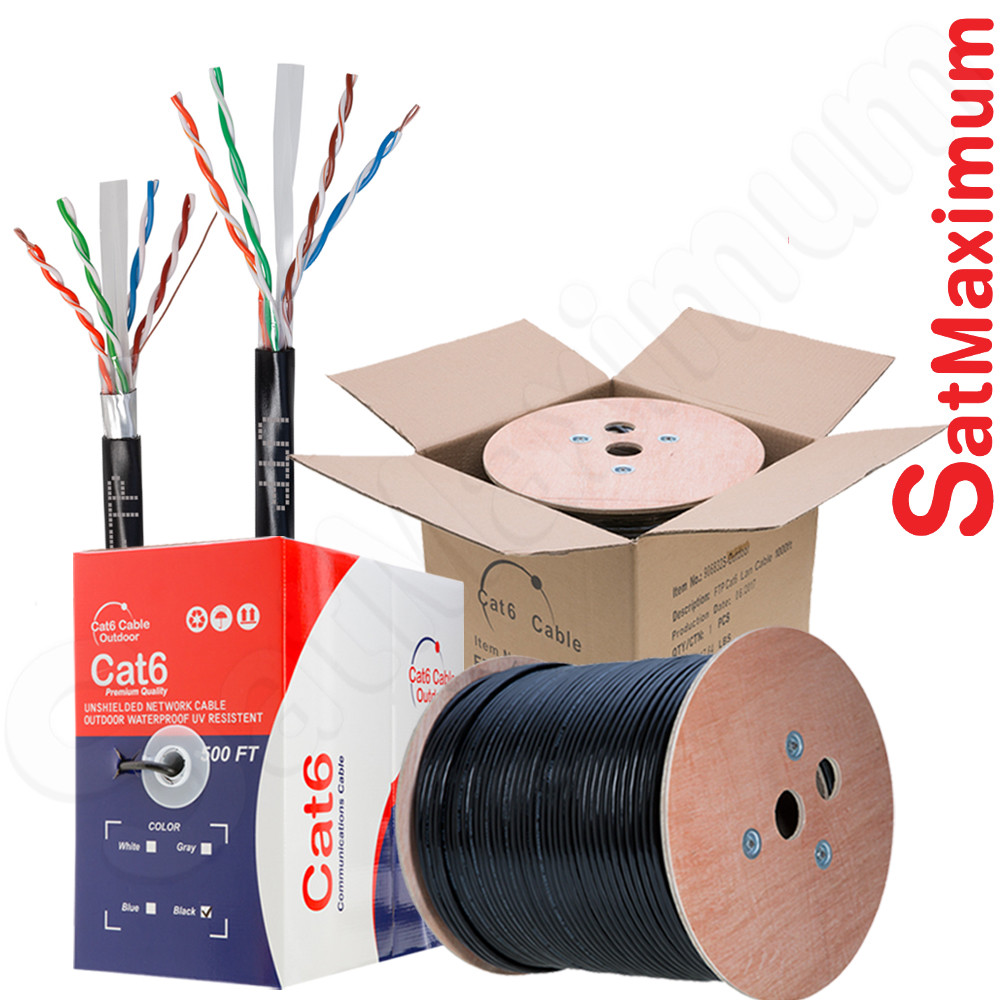 OUTDOOR Cat6 Cable Waterproof 1000ft Direct Burial Ethernet 23AWG 500ft Solid