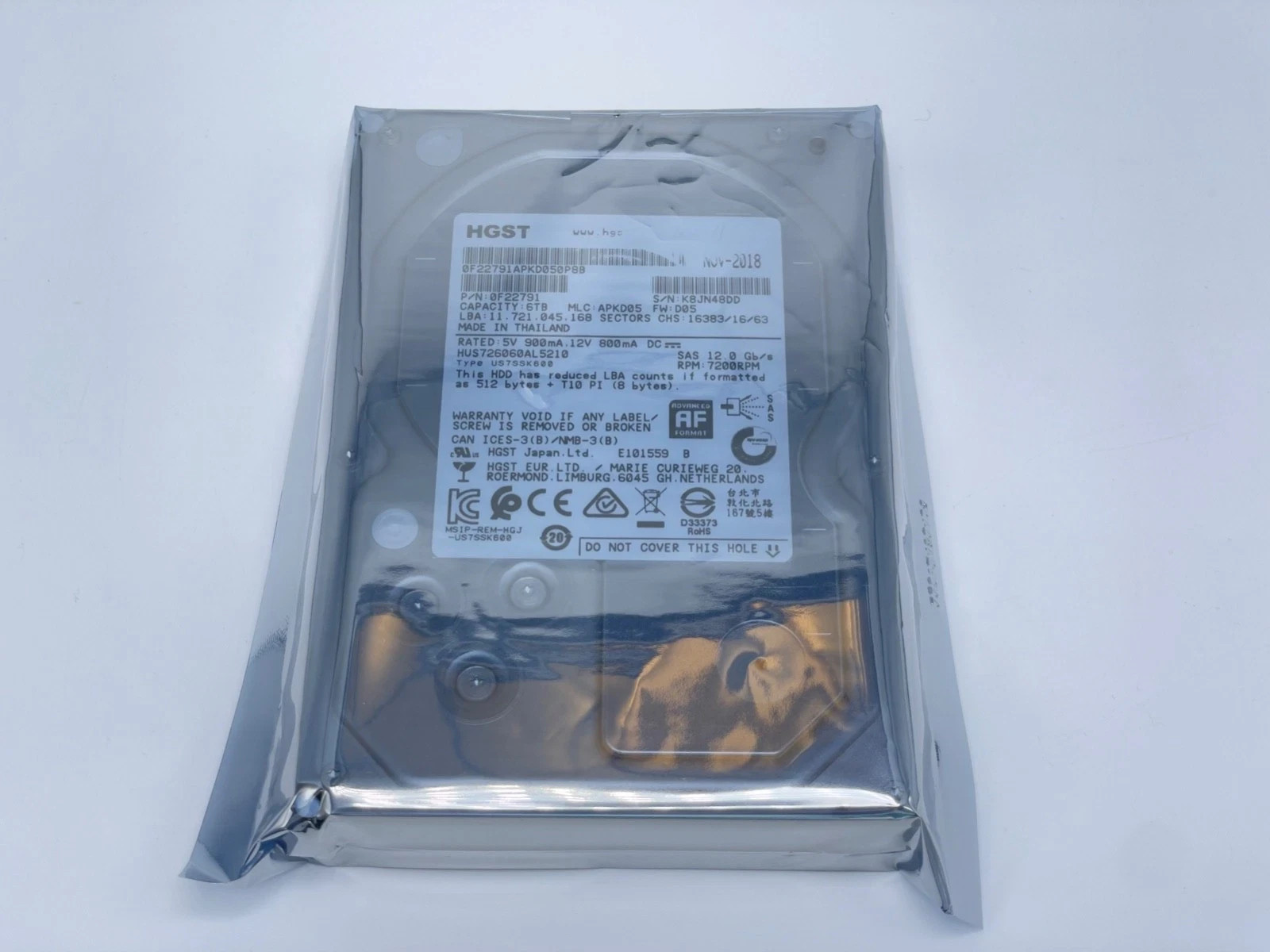 HGST HUS726060AL5210 0F22791 6TB 7.2K 3.5″ SAS HDD Enterprise Storage Drive