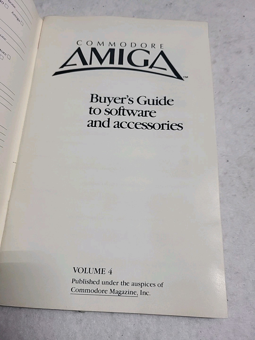 Commodore Amiga Buyer’s Guide To Software and Accessories Vol 4, Vtg Computers
