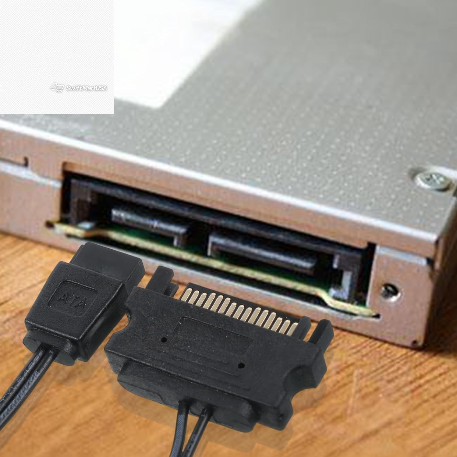 SATA 15 Pin Male to 6 Pin Slimline Power Adapter Cable for DVD Optical Drive 7″