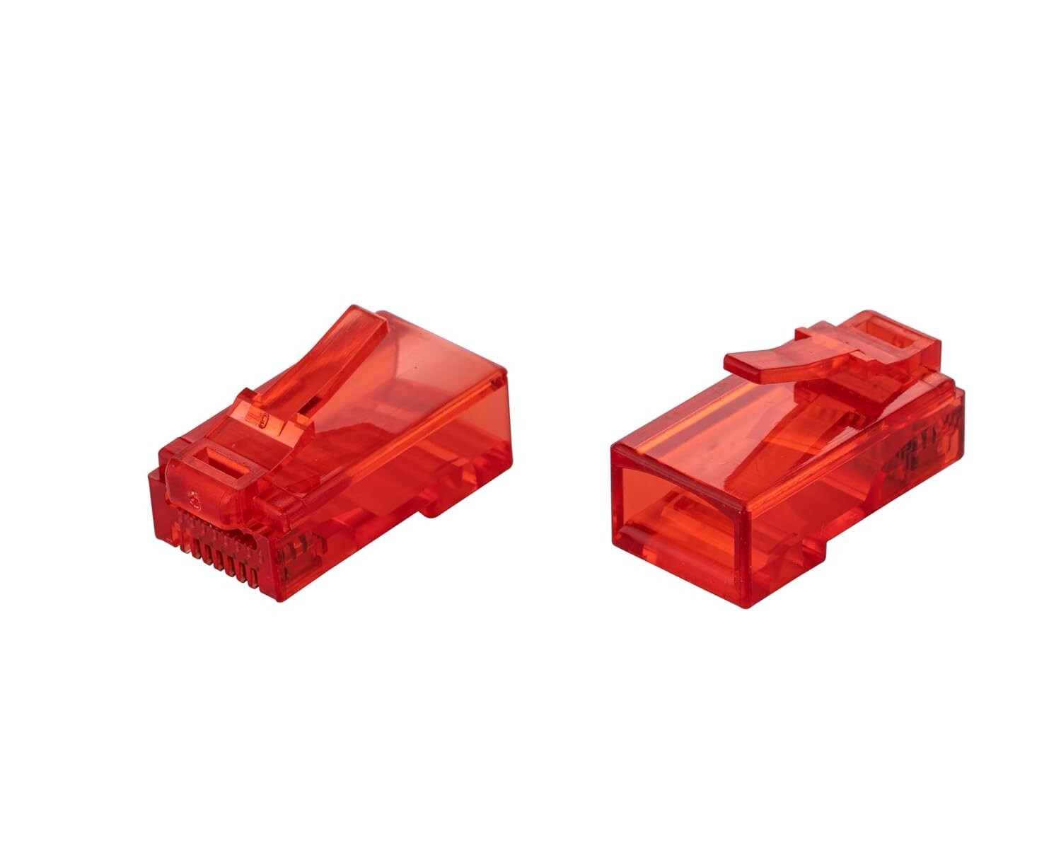 RED RJ45 EZ Modular Plug CAT6 UTP Network Cable End Pass -Thru Connector Lot