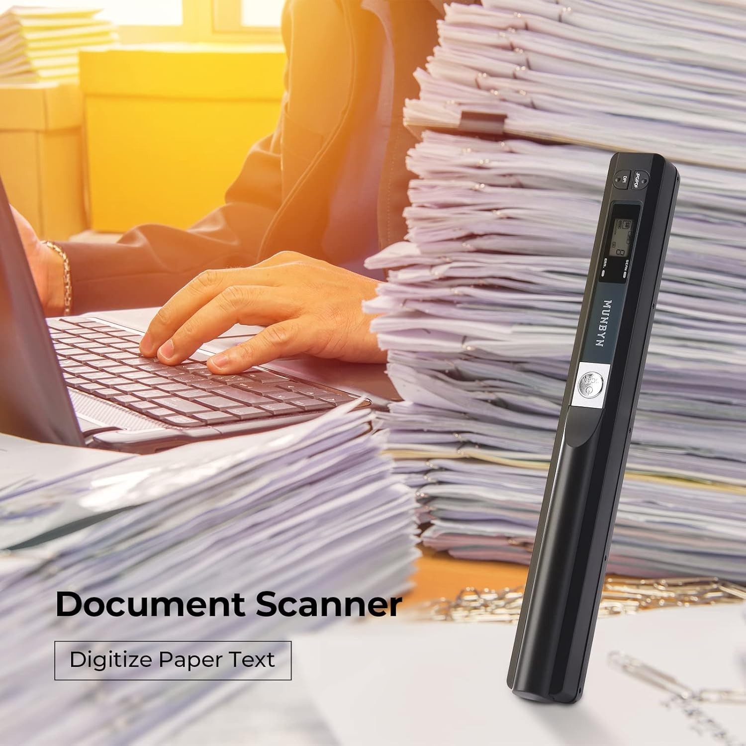 Effortless Scanning: 900 DPI Portable Scanner for Photos & Documents, Black