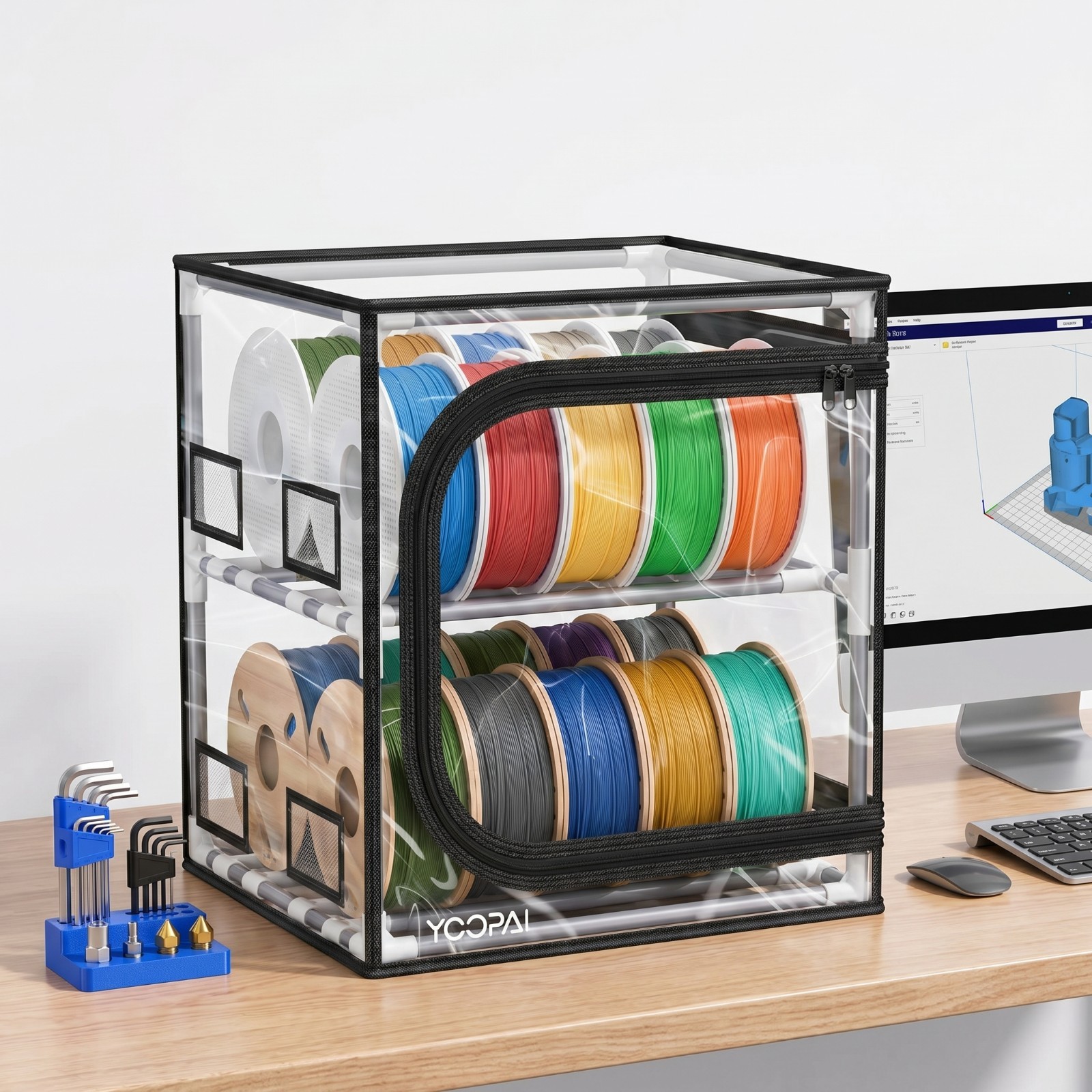 YOOPAI Filament Storage Cover 20 roll Capacity Moisture-proof Transparent Cover