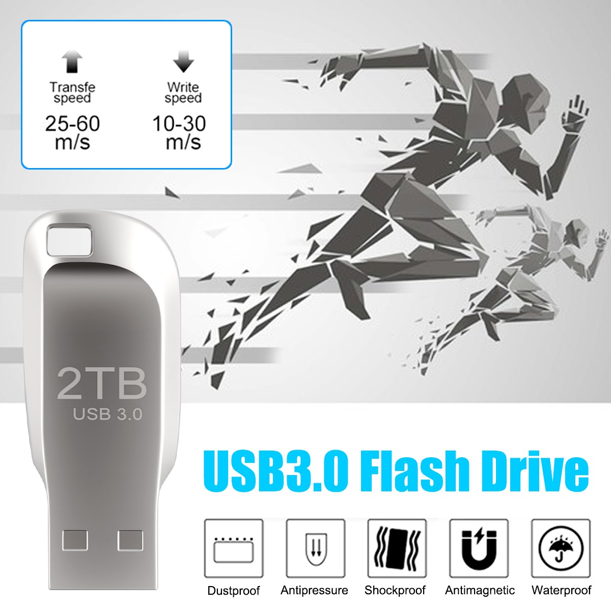 2TB Flash Drive USB 3.0 U Disk Type C Thumb Memory Stick Pen PC Laptop Storage