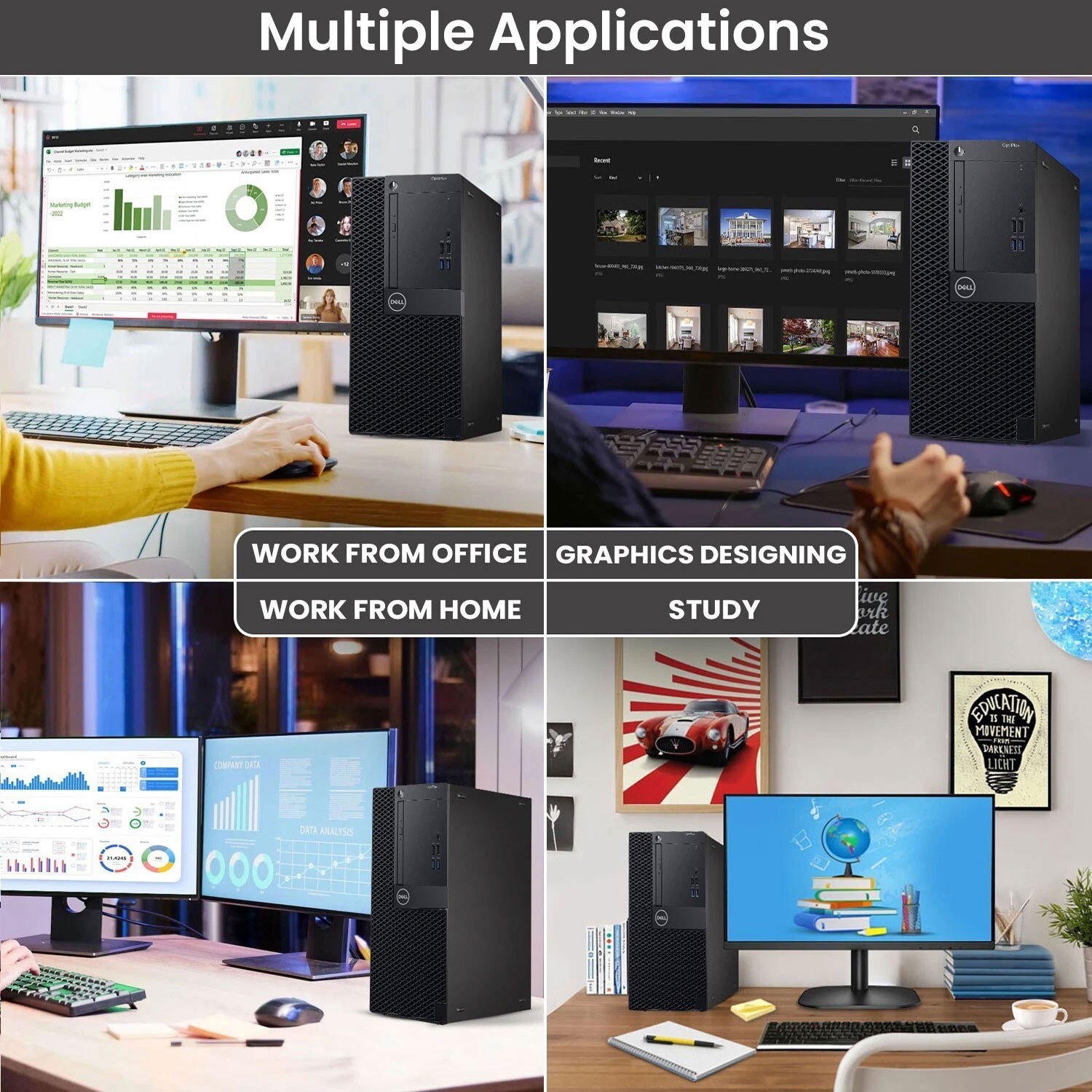 Dell Optiplex 3060 Desktop Tower intel i5-8th 8GB RAM 128GB SSD Wi-Fi Windows 11