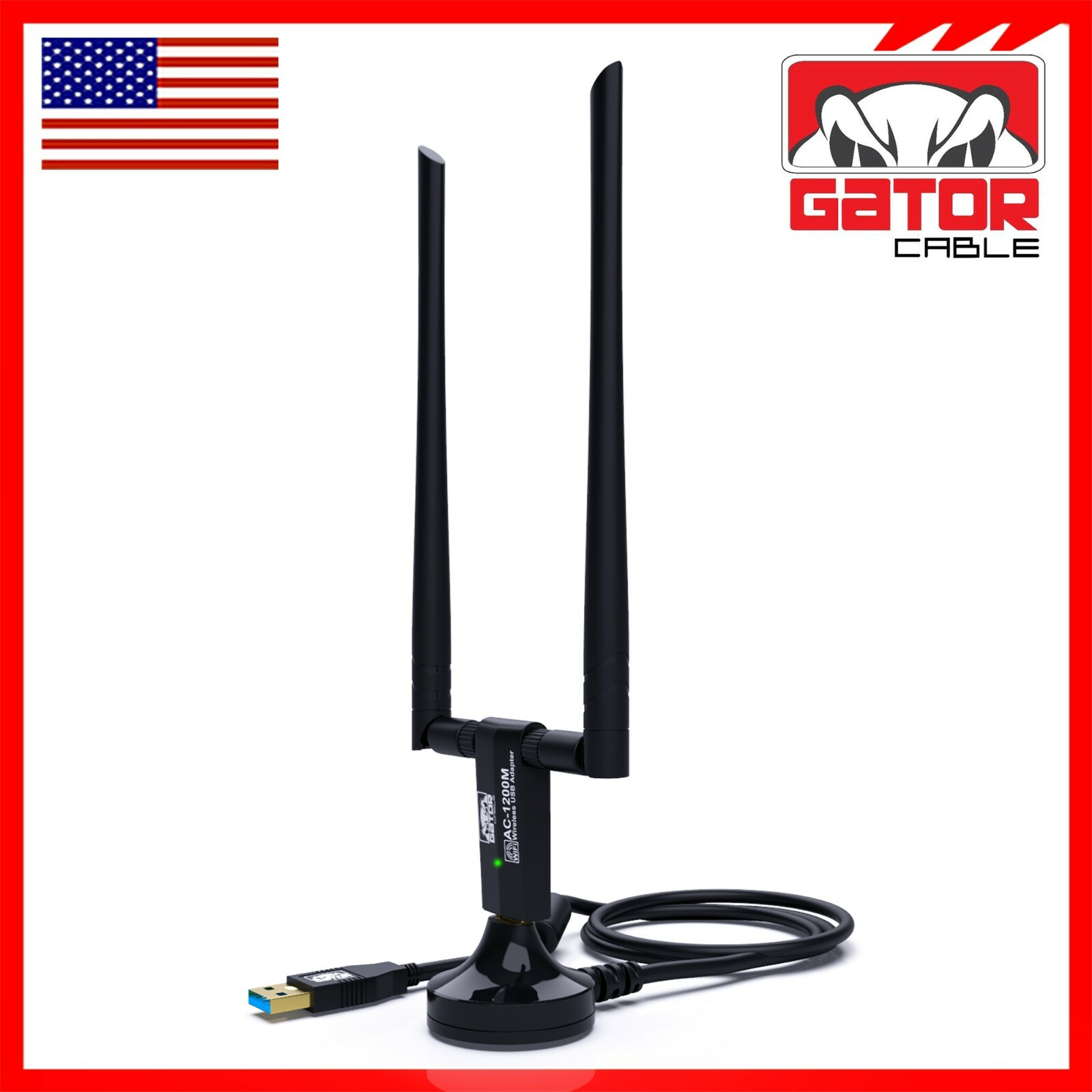 WiFi USB 3.0 Adapter Antenna Long Range Extender Wireless 1200Mbps Dual Band