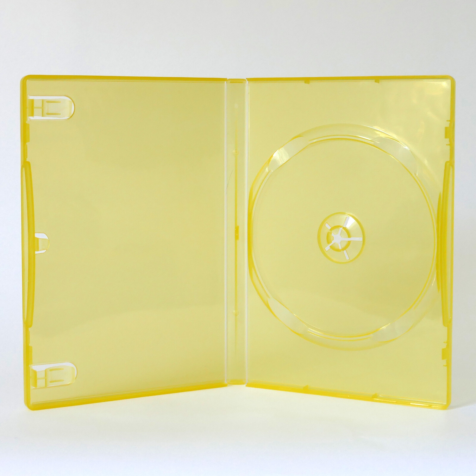 1 Clear YELLOW Single DVD Case Standard 14mm Color Tinted Full Sleeve Clips NEW