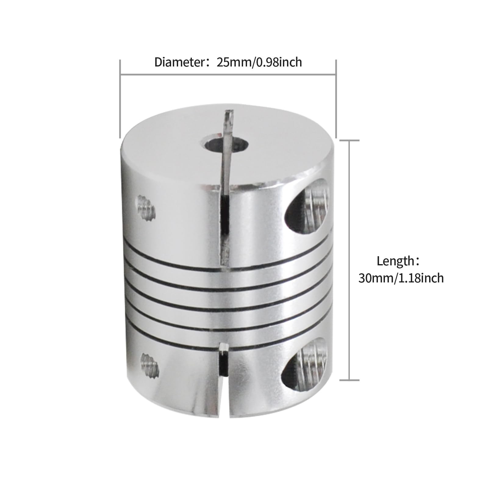 8mm to 10mm Stepper Motor Shaft Coupling 2 PCS 30mm Length Aluminum Alloy