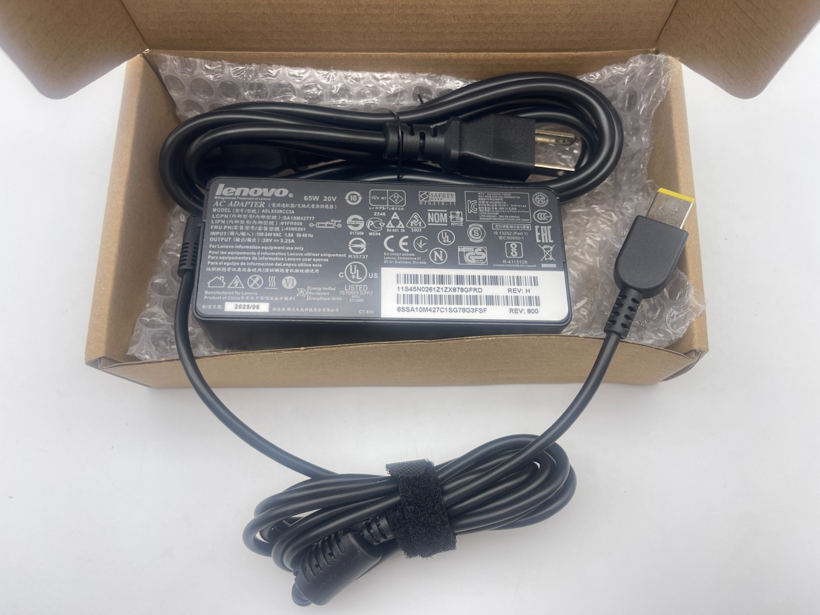 Genuine 65W 20V 3.25A Lenovo Laptop Charger AC Power Adapter Square Tip ThinkPad
