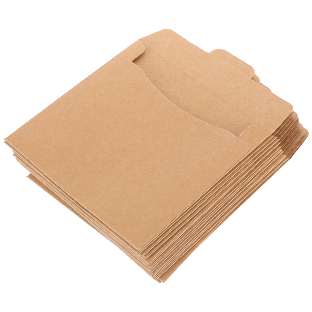 50 Pcs CD DVD Sleeves Brown Kraft Paper DVD Envelopes,Cardboard Envelopes