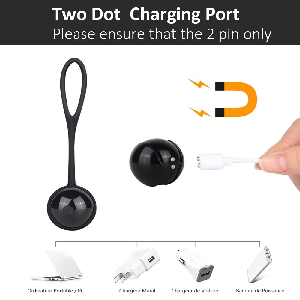 Vebaisa 5mm Magnetic USB DC Charger Cable 2.7 feet with 2 Dots for 5mm, White