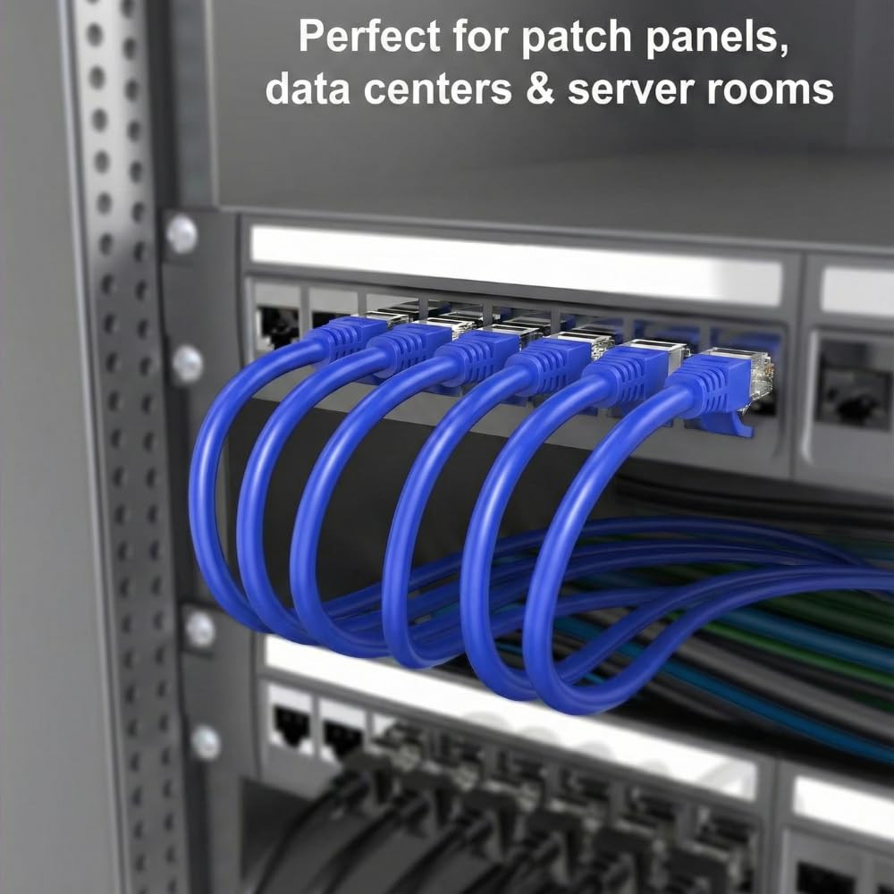 Cat7 SFTP Ethernet Patch Cord – 100% Pure Copper LAN Cable, Double Shielded (Foi