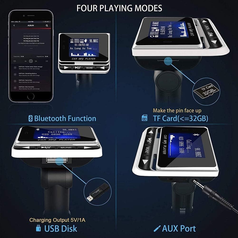 Bluetooth Fm Transmitter For Car, Wireless Car Radio Adapter, Handsfre