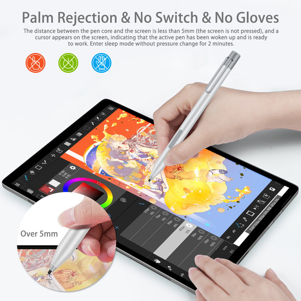 Stylus Pen For Microsoft Surface Pro 3/4/5/6/7/8/X Go 2/3 Book Latpop Studio