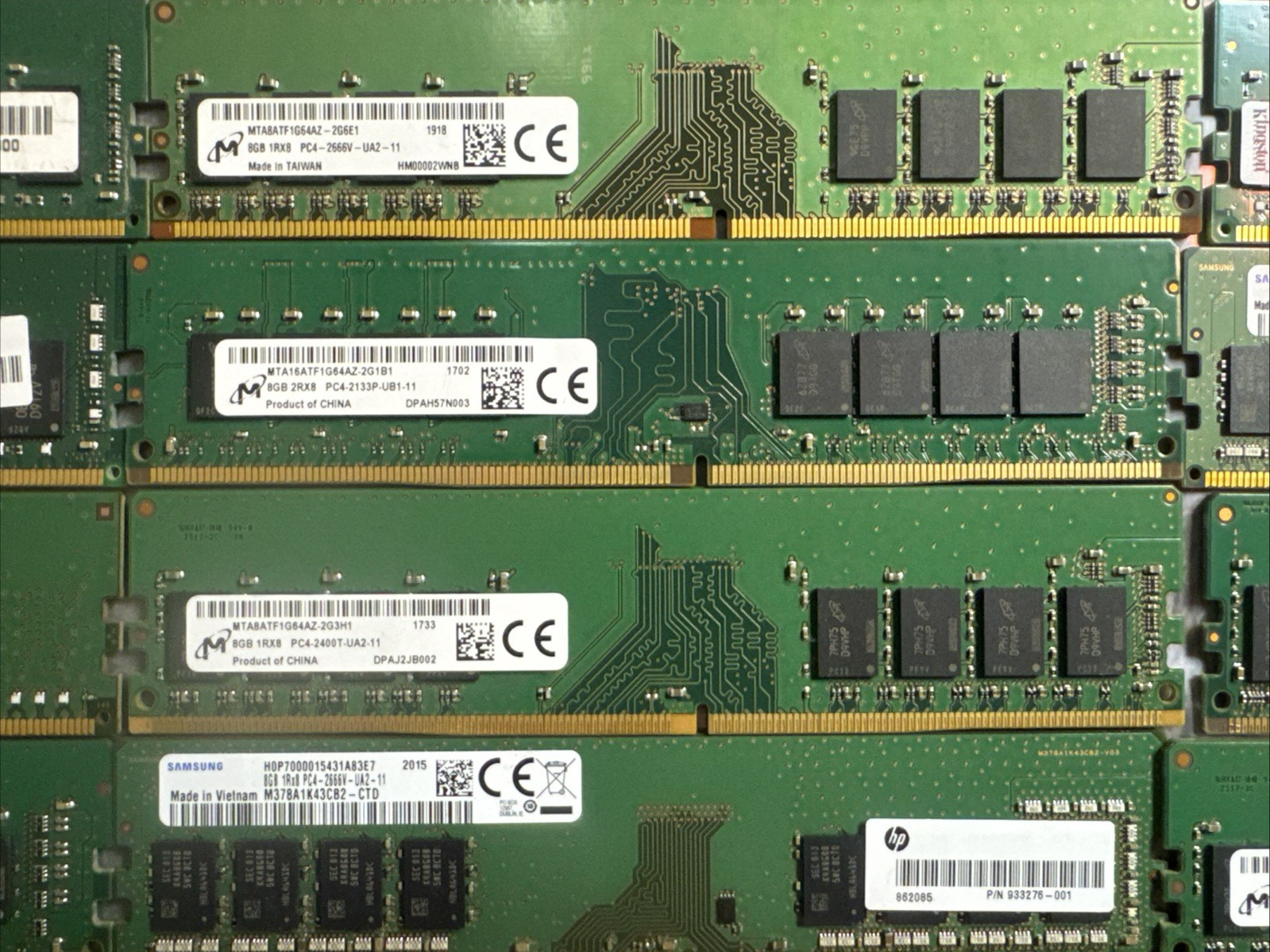 LOT OF 44 Mixed 8GB 1Rx8 PC4-2666V-UA2-11 MTA8ATF1G64AZ-2G6E1 Micron Desktop RAM